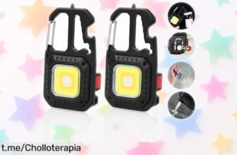 Linterna mini LED URAQT con llavero y abrebotellas, pack de 2 unidades a precio loco: ¡un imprescindible para tus aventuras! ¿Te lo vas a perder?