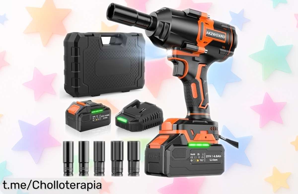 Llave de impacto inalámbrica AKZWOXRO con batería extraíble a precio de escándalo, ¡prepárate para hacer esas chapuzas sin límites y siente la satisfacción de un gran trabajo!