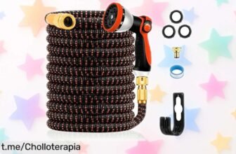Manguera de jardín extensible Yofidra de 15 metros con pistola escurridora a un precio loco, ¡adáptala a tu espacio y disfruta regando sin frustraciones!