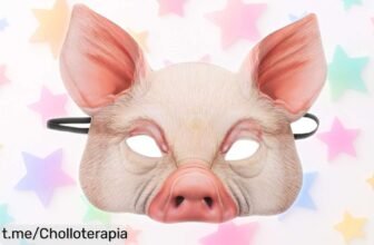 Máscara de cerdo mitad cara YeahiBaby, perfecta para Halloween y cosplay a precio loco; dale vida a tu disfraz y sorprende en la fiesta con estilo ¡no te lo pierdas!