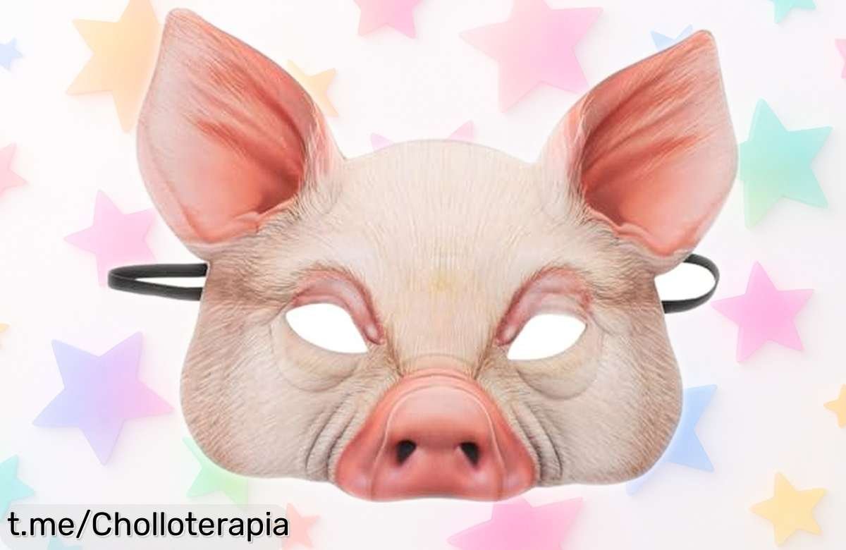 Máscara de cerdo mitad cara YeahiBaby, perfecta para Halloween y cosplay a precio loco; dale vida a tu disfraz y sorprende en la fiesta con estilo ¡no te lo pierdas!