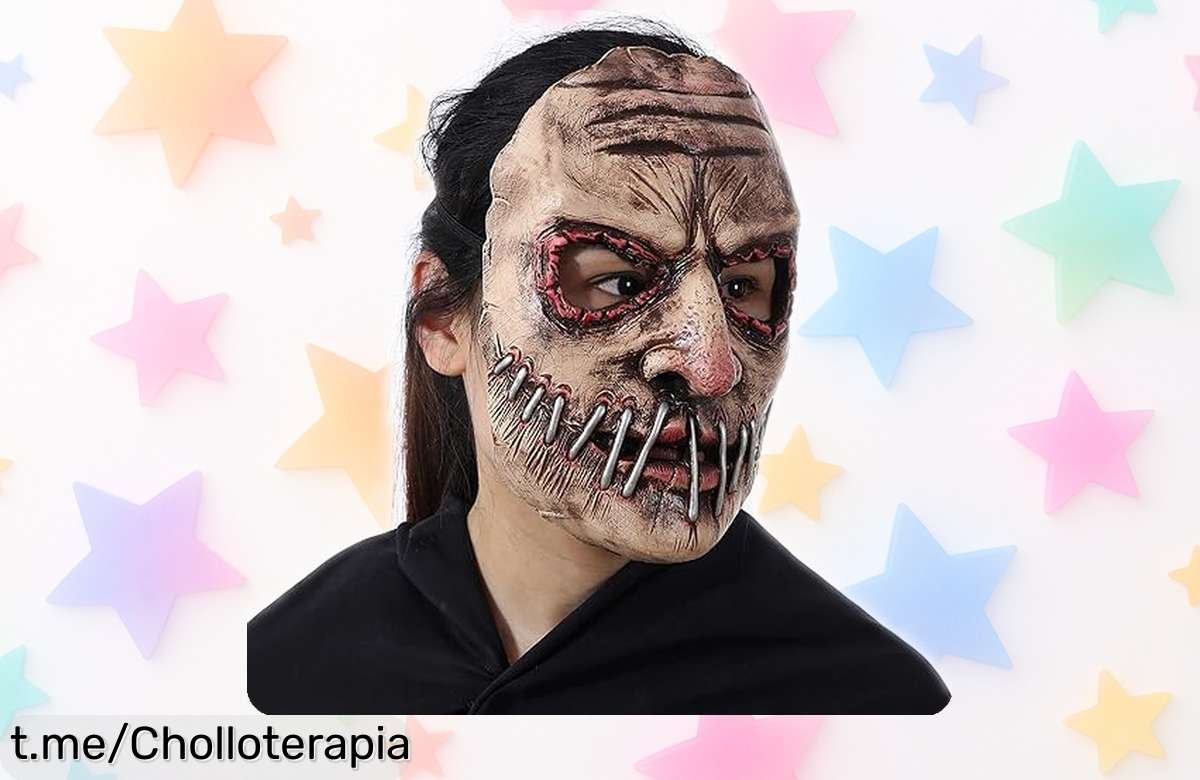 Máscara de látex Saijer para Halloween, súper realista y a precio loco. ¡No dejes pasar esta oportunidad única para ser el alma de la fiesta y dar miedo como nunca!