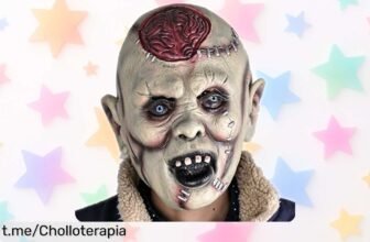 Máscara de terror ZesGlyxyr ultra realista, perfecta para asustar en Halloween con visión y respiración sin problema; ¡ahora a un precio que te hará saltar de alegría!