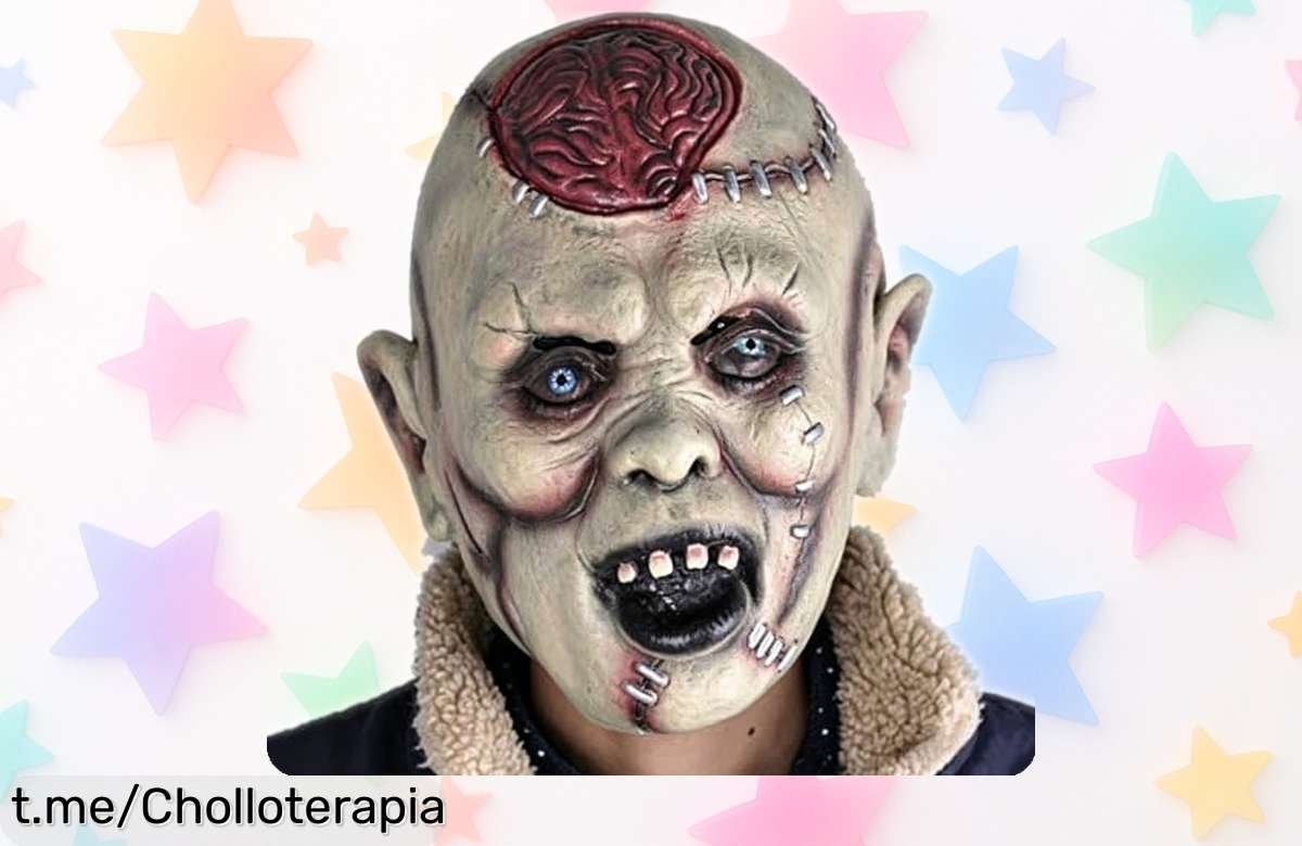 Máscara de terror ZesGlyxyr ultra realista, perfecta para asustar en Halloween con visión y respiración sin problema; ¡ahora a un precio que te hará saltar de alegría!