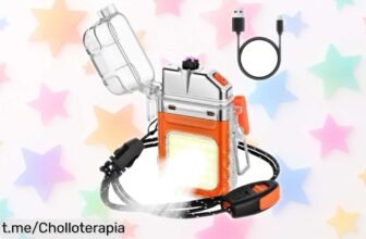 Mechero eléctrico Vicloon con doble arco y linterna: ¡rebajado a un precio increíble! Sorprende a papá o abuelo y prepárate para cualquier aventura al aire libre.
