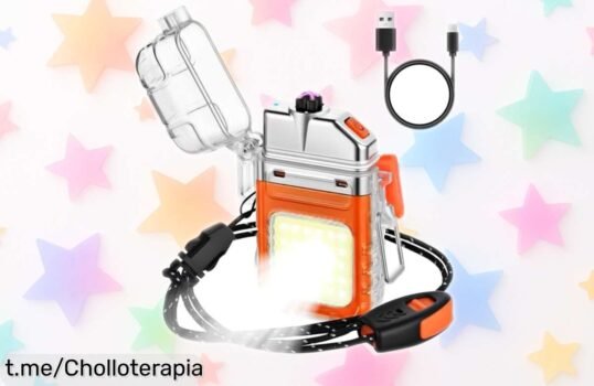 Mechero eléctrico Vicloon con doble arco y linterna: ¡rebajado a un precio increíble! Sorprende a papá o abuelo y prepárate para cualquier aventura al aire libre.