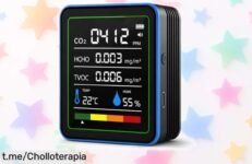 Medidor de calidad del aire a color con batería USBC, controlando CO2 y más. ¡Un ofertón que te permitirá respirar mejor en casa o el trabajo! ¡Hazlo tuyo ya!