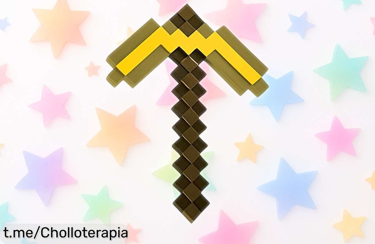 Mega picota de plástico gigante de Minecraft, la herramienta que estabas esperando para jugar o coleccionar. ¡No te quedes sin ella, es un chollo increíble que no vas a querer dejar pasar!