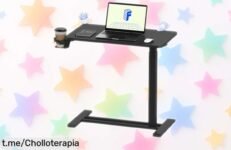 Mesa auxiliar elevable FLEXISPOT con ruedas ocultas y portavasos: ¡aprovecha este ofertón antes de que se agote y dale un toque práctico a tu hogar!