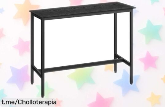 Mesa de bar estrecha VASAGLE perfecta para tu rincón: estructura robusta y montaje rápido a un precio que es un regalo. ¡No dejes pasar esta oportunidad única!