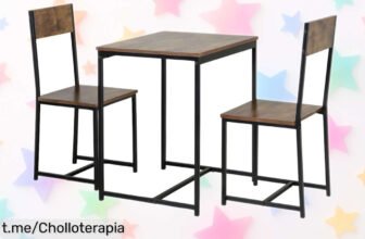 Mesa de cocina fija con 2 sillas pack Jess en roble cambrian y negro, la solución perfecta para tu rincón ideal a precio regalado. ¡No dejes pasar esta oportunidad única!