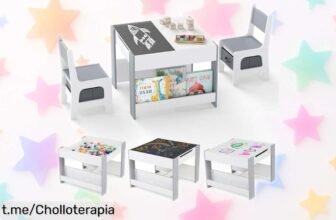Mesa infantil 4 en 1 RELAX4LIFE con pizarra y sillas, el lugar ideal para que los peques se diviertan a lo grande. ¡Aprovecha este súper chollo antes de que se acabe!