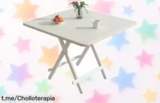Mesa plegable de madera CAMPING, chollazo para picnics y comidas en casa a precio rebajado ¡Aprovecha esta oportunidad única antes que se acabe!