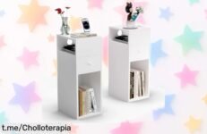 Mesitas estrechas VOUNOT para aprovechar cada rincón de tu hogar, ¡un ofertón con fácil montaje y seguridad antivuelco! Decora sin límite y siente la satisfacción de un espacio ordenado. ¡Cómpralas ya!