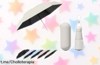 Mini paraguas plegable Vogue: ofertón increíble que te acompaña a donde vayas, protegiéndote del sol y la lluvia. ¡No dejes pasar esta oportunidad para estar siempre listo!