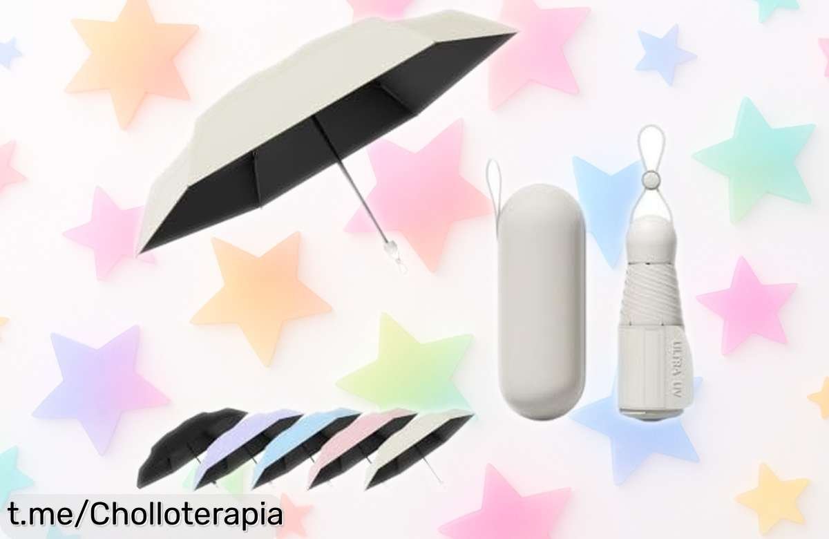Mini paraguas plegable Vogue: ofertón increíble que te acompaña a donde vayas, protegiéndote del sol y la lluvia. ¡No dejes pasar esta oportunidad para estar siempre listo!