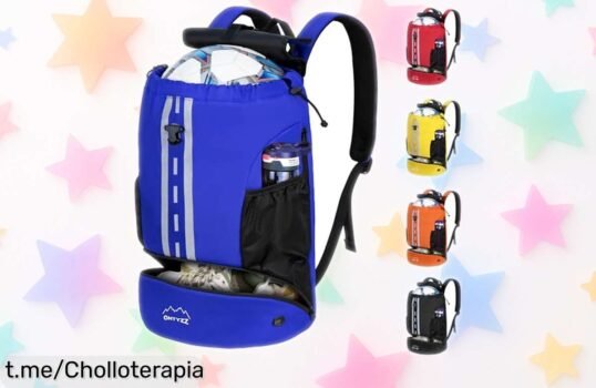 Mochila de fútbol con zapatillero impermeable, un ofertón que hará lucir tu estilo en el gimnasio, playa o baile. ¡Actúa ya y lleva todo tu equipo a donde quieras!