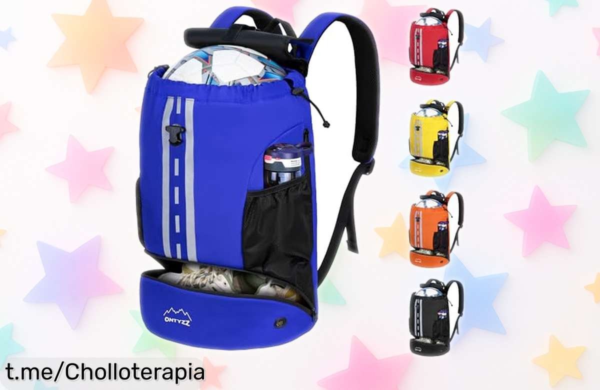 Mochila de fútbol con zapatillero impermeable, un ofertón que hará lucir tu estilo en el gimnasio, playa o baile. ¡Actúa ya y lleva todo tu equipo a donde quieras!
