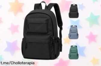 Mochila escolar HYC00 para chica con bolsillo secreto, ¡rebajada a un precio loco! Perfecta para el cole o la uni, aprovecha este chollo antes de que se agote.