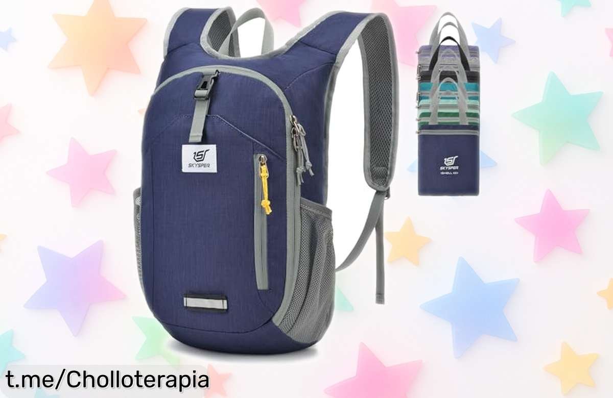 Mochila plegable ultraligera SKYSPER 10L con bolsillo secreto y bandas reflectantes, ahora a un precio de escándalo que no podrás dejar pasar esta oportunidad única