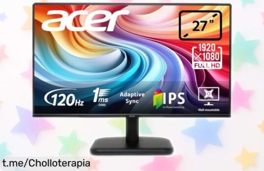 Monitor PC 27” Full HD Acer EK271GBIF a precio loco: disfruta de juegos y pelis sin cortes, no te pierdas este ofertón que hará latir tu corazón.