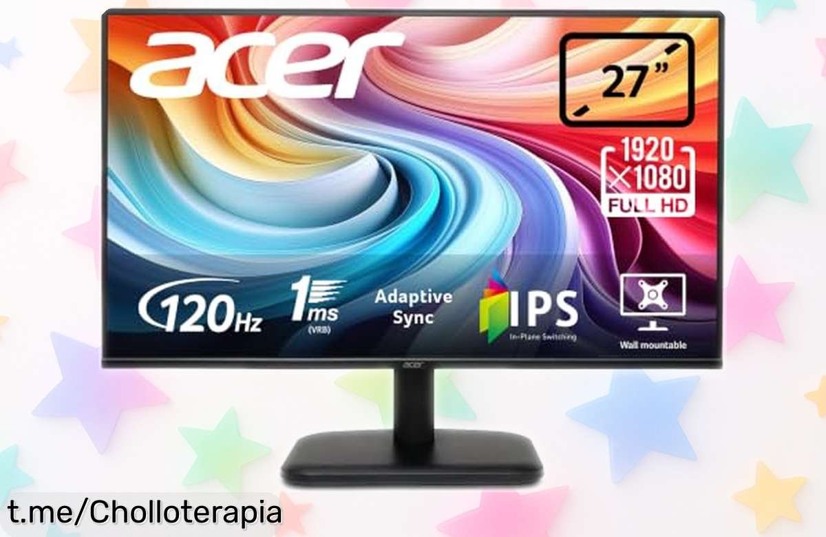 Monitor PC 27” Full HD Acer EK271GBIF a precio loco: disfruta de juegos y pelis sin cortes, no te pierdas este ofertón que hará latir tu corazón.