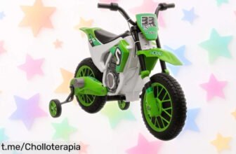 Moto eléctrica HOMCOM para niños, segura y divertida con velocidad ajustable que crece con ellos: ¡aprovecha este precio de escándalo y regálales sonrisas ya!