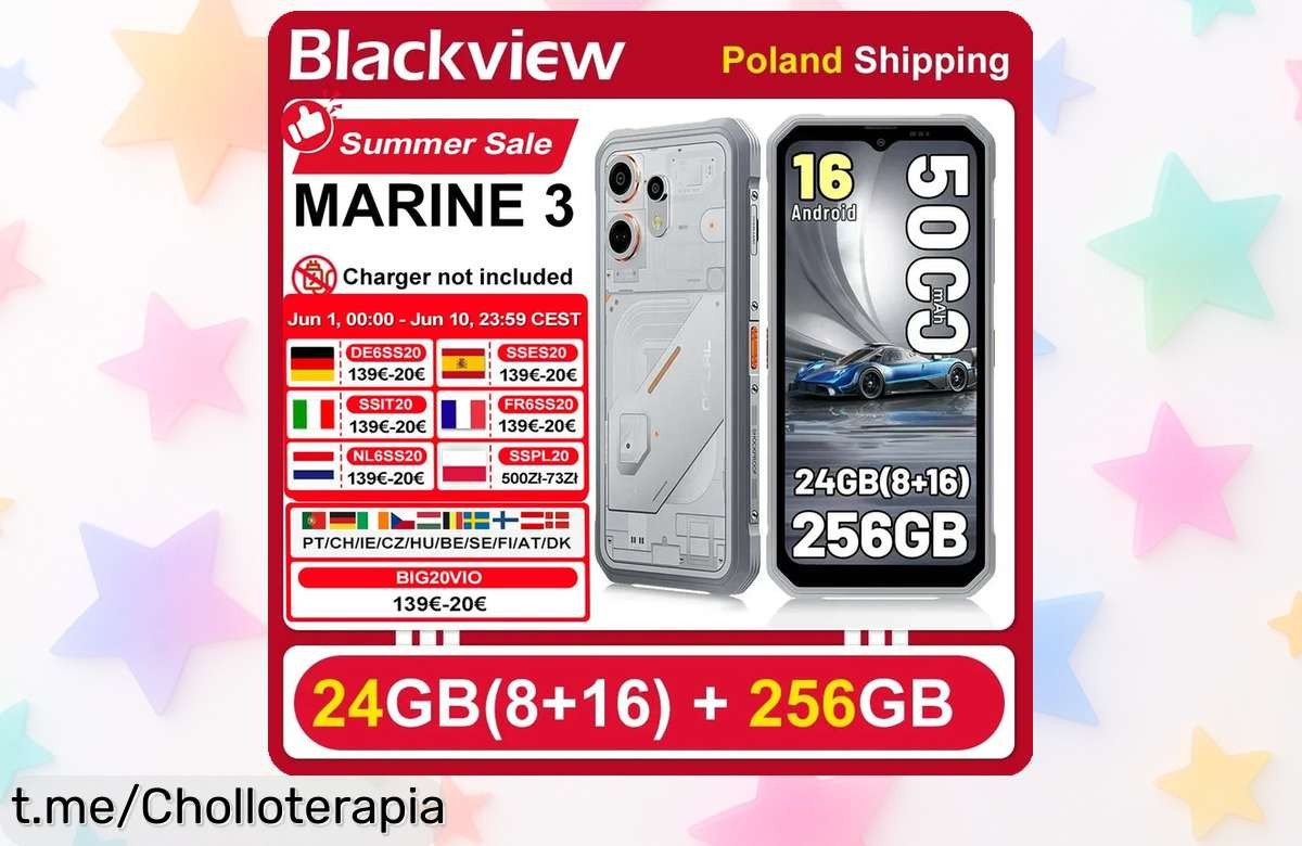 Móvil resistente Blackview OSCAL MARINE 3, pantalla enorme y super batería a precio de escándalo: ¡Aprovecha esta oferta y mantente conectado sin límites!