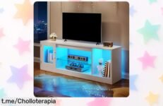 Mueble TV YITAHOME con luces LED y espacio a raudales, el chollo que hará brillar tu salón o habitación ¡No dejes pasar esta oportunidad única!