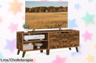 Mueble de TV VASAGLE con estilo rústico: un ofertón que transformará tu sala y mantendrá todo ordenado. ¡No te lo pierdas, dale vida a tu hogar hoy mismo!
