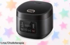 Olla arrocera eléctrica de 3 litros para 1-3 personas, chollo increíble con función vapor que hará tus cenas súper fáciles y rápidas, ¡no te quedes sin la tuya antes de que se agoten!