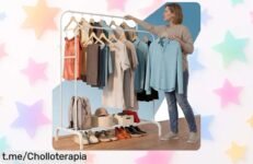 Organiza tu ropa con el perchero burro PORTENTUM de acero resistente y aprovecha este ofertón que te ayuda a liberar espacio sin complicaciones. ¡No te quedes sin él!