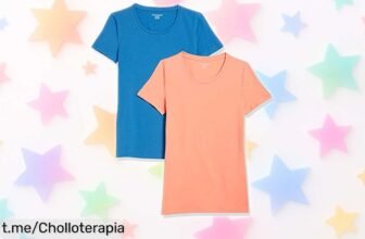 Pack de 2 camisetas básicas Amazon Essentials para mujer, ¡rebajadas a un precio loco que no puedes dejar escapar y perfectas para brillar cada día!
