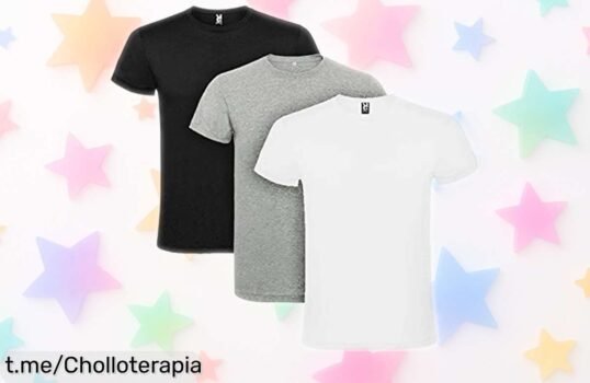 Pack de 3 camisetas básicas de algodón a precio tirado, ideal para tu día a día y con un color para cada momento. ¡No te quedes sin ellas!