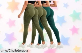 Pack de 3 leggins deportivos que moldean y dan push up, antes rebajados ¡no te pierdas este ofertón para lucir espectacular mientras haces deporte!