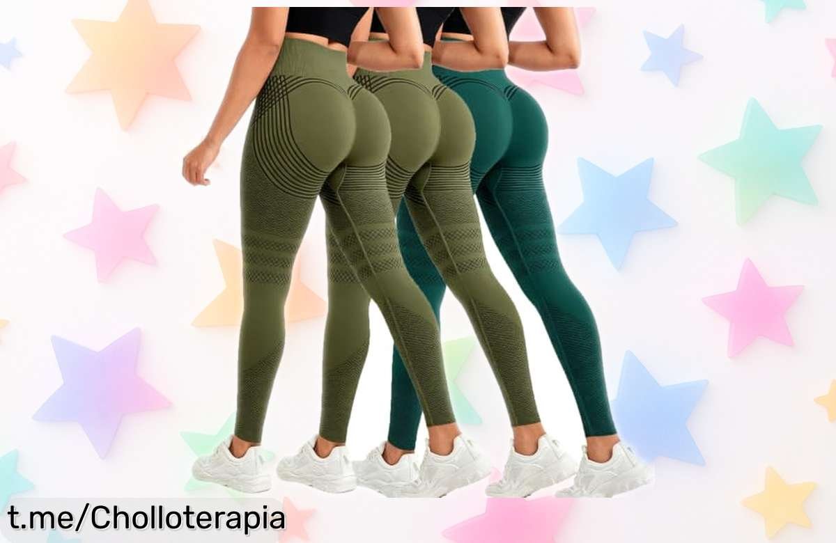 Pack de 3 leggins deportivos que moldean y dan push up, antes rebajados ¡no te pierdas este ofertón para lucir espectacular mientras haces deporte!