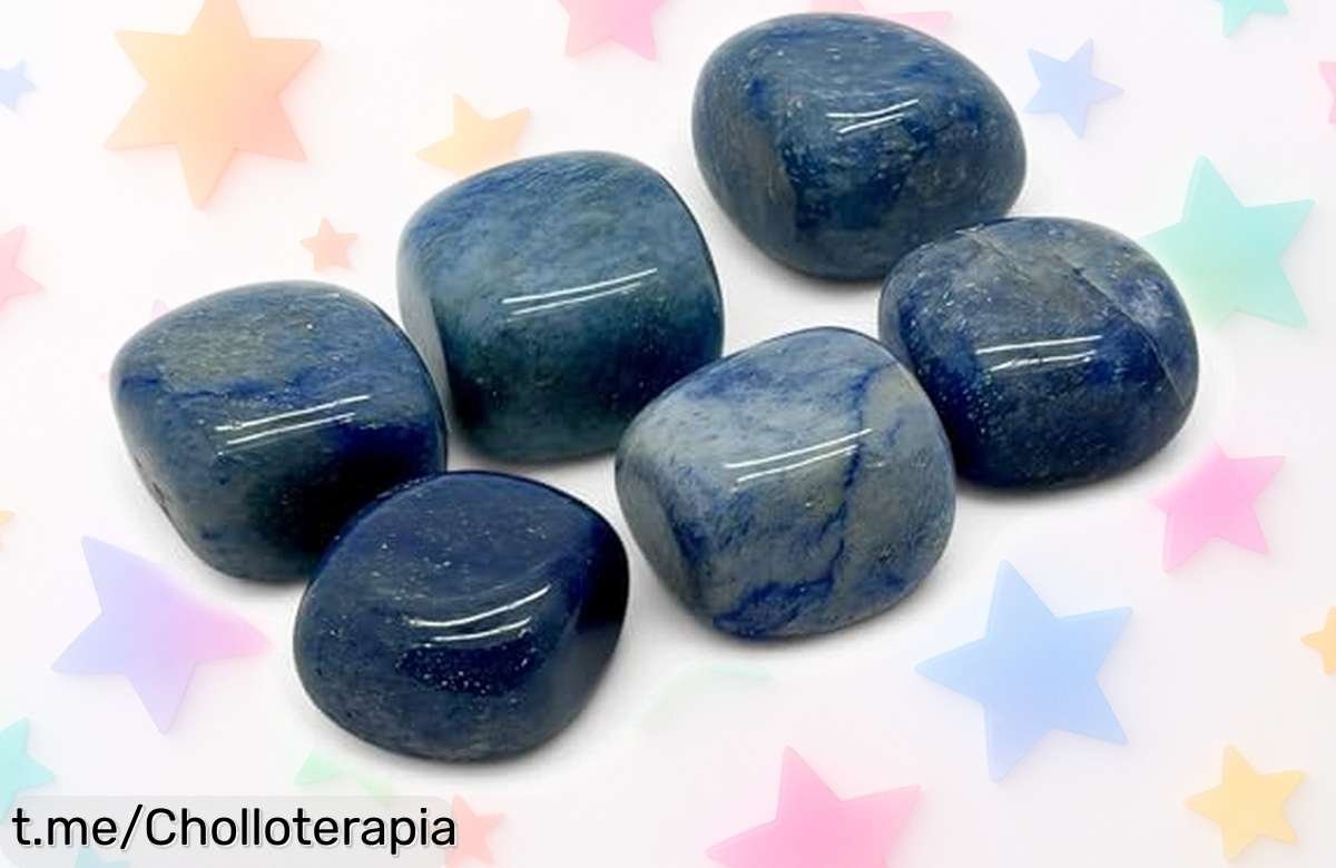 Pack de 4 piedras naturales Aventurina Azul para energía y equilibrio a un precio que no puedes dejar pasar, decora tu vida y siente su magia ya mismo.