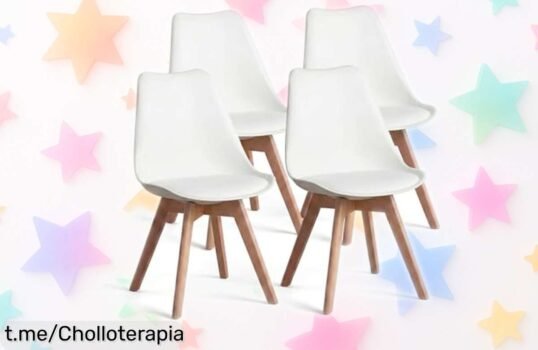 Pack de 4 sillas nórdicas Duehome, el ofertón del año para darle un toque moderno a tu comedor; ¡no te quedes sin ellas y transforma tu hogar hoy mismo!