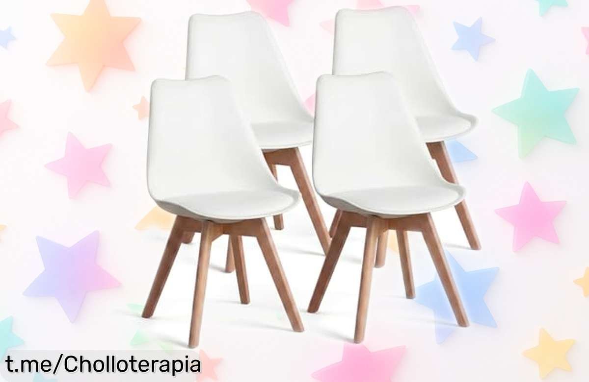 Pack de 4 sillas nórdicas Duehome, el ofertón del año para darle un toque moderno a tu comedor; ¡no te quedes sin ellas y transforma tu hogar hoy mismo!