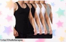 Pack de 5 camisetas de tirantes FALARY en algodón que no se arrugan, ahora a un precio increíble que te hará sonreír: ¡no dejes pasar esta oferta!