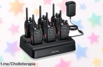Pack de 6 walkie talkies eSynic con auriculares, batería duradera y carga rápida: ¡conéctate en tu próxima aventura por un precio tirado que no puedes dejar escapar!