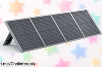 Panel solar portátil AFERIY 100 W, carga rápida y resistente al sol o lluvia, un chollazo que no puedes dejar pasar para tus aventuras outdoor. ¡Hazte con él antes de que se agote!