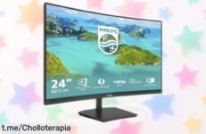 Pantalla curva Philips 241E1SCA de 24” para gaming y pelis a un precio loco, disfruta de imagen nítida sin parpadeos ¡aprovéchalo antes que se acabe!