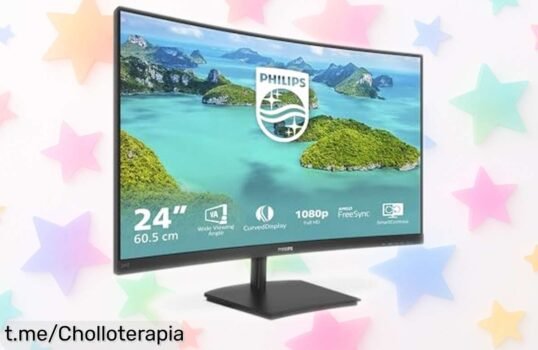 Pantalla curva Philips 241E1SCA de 24” para gaming y pelis a un precio loco, disfruta de imagen nítida sin parpadeos ¡aprovéchalo antes que se acabe!