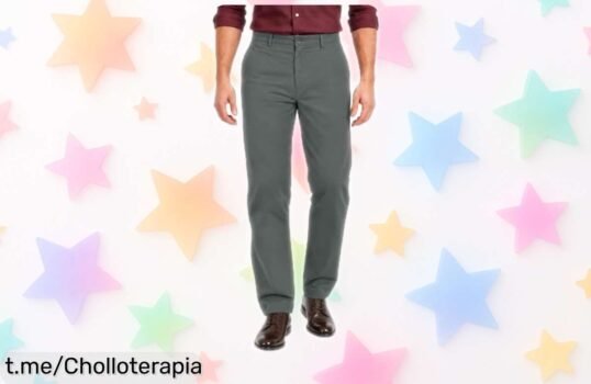 Pantalón chino de algodón elástico NY Threads para hombre a precio loco, funcional y cómodo; date prisa antes que se agoten. ¡No querrás quedarte sin él!