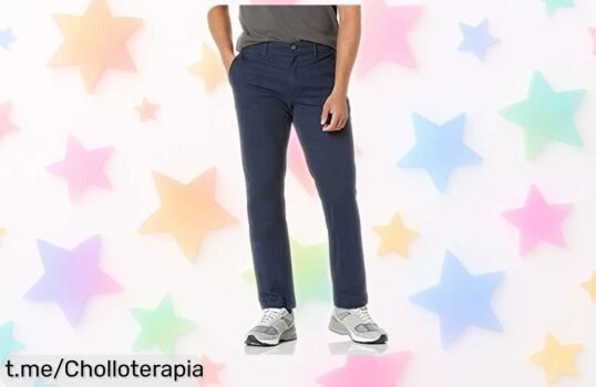 Pantalones chinos ajustados Amazon Essentials con bolsillos y elástico, ¡ofertón rebajado que no puedes dejar pasar! Aprovéchalo antes de que se agoten.