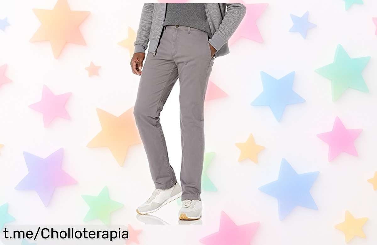 Pantalones chinos de pitillo Amazon Essentials para hombre a un precio de escándalo, la oportunidad perfecta para lucir genial y sentirte cómodo ¡No lo dejes escapar!