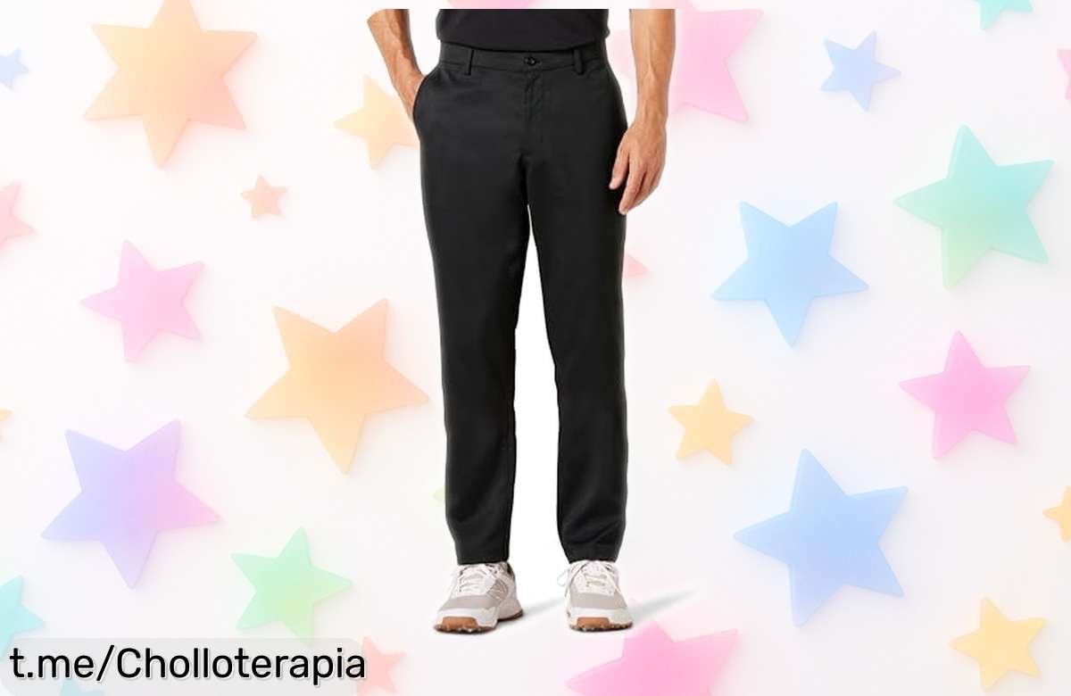 Pantalones elásticos de golf Amazon Essentials a precio loco, perfectos para jugar y lucir bien. Renueva tu armario con este chollo imprescindible antes que se agoten.