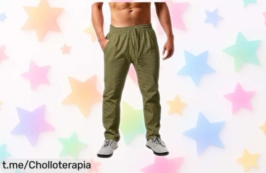 Pantalones largos de lino y algodón para hombre con cintura elástica a precio tirado, disfruta del verano fresquito y cómodo en cualquier plan. ¡No te quedes sin los tuyos!
