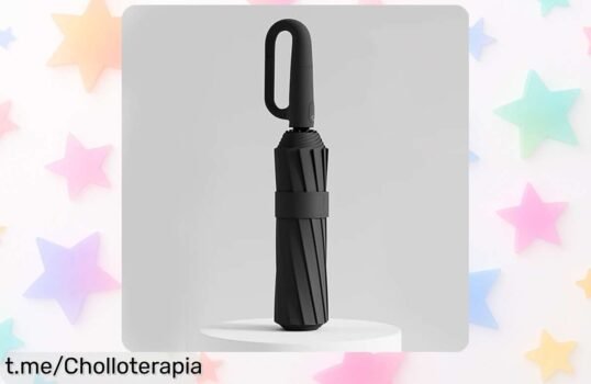 Paraguas de viaje plegable con apertura automática, ¡nunca más te mojarás! Resistente al viento y listo para acompañarte en tu aventura. Aprovecha este ofertón antes de que se agote.